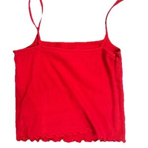 H&M Divided Tank Top Women's S Red Ribbed Cami Basic Casual Summer Layer